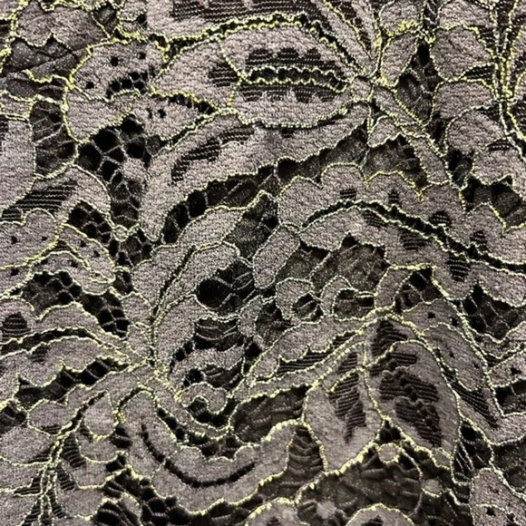 Dress the Population Paige Bell Sleeve Dress Navy Metallic Floral Lace Large - Picture 8 of 14